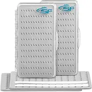 SF Fly Fishing Box Plastic Waterproof Pocket Thin Fly Boxes Clear Lid Easy Slit Foam Fishing Boxes 2PCS