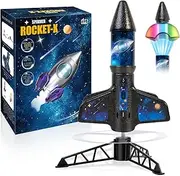 VICHTOP Rocket Launcher for Kids, Electric Rocket Flying Model, Outdoor Toys for Ages 4-8 8-12