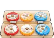 6Pcs Silicone Fishing Line Spool, 6-Axis Winding Board with Lock, Coded Line Storage Holder, ABS for Freshwater Saltwater Fishing