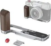 SmallRig X100VI / X100V Handgrip, Wooden L-Shape Grip for FUJIFILM X100VI / X100V Camera, Built-in Quick Release Plate for Arca, with Shutter Button and Hot Shoe Cover, Silver - 4804