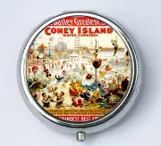 Coney Island Circus PILL CASE pillbox pill box holder clowns sideshow boxers