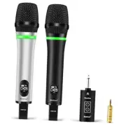 Rechargeable Wireless Microphone,Dual Metal Cordless WXM19 White Black