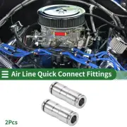 Push to Fittings 6mm/1/4" Straight Through Air Line Quick Connector Silver Tone