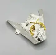 WESTERN COWBOY BOOT TIP Pair - Silver Revolver Gun Flat Tips