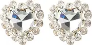 Ear Studs Ladies Earrings Big Rhinestone Love Heart-Shaped Women Earrings Dinner Party Fashion Jewelry Accessories (One Size)