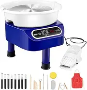 VEVOR Pottery Wheel, 11 inch Pottery Forming Machine, 450W Electric Wheel for Pottery with Foot Pedal and LCD Touch Screen, Direct Drive Ceramic Wheel with 3 Support Legs for DIY Art Craft, Blue
