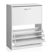 Artiss Storage Shoe Rack & Organiser 2 Drawers White