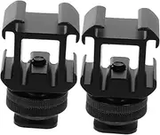 WATIIFUFU 2 Sets Hot Shoe Bases Universal Camera Rotating Tripod Flash Light Mount Accessories Professional Video Light Adapter Compatible