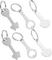 LOPUNER 6Pcs Trolley Token Keyrings Metal Shopping Cart Tokens with Key Chains Lightweight Coin Remover for Supermarket Convenience for Frequent Shoppers