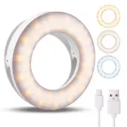 Clip On Selfie Ring Light, Compatible with iPhone 15/14/13/12 Series, Recharg...