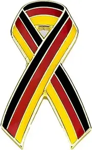 [Pinstant] Germany German National Flag Ribbon 1" Enamel Pin Badge, 1 inch, Enamel, enamel