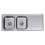 Clark Vital Double Left Hand Bowl Sink With 1 Tap Hole