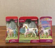 Lot of 3 Schleich Bayala Fantasy Unicorn FOALS (2) -70724 & 70716 & MARE - 70726