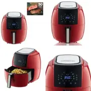 GoWISE USA 5.8-Quart Programmable 8-in-1 Air Fryer XL + Recipe Book (Chili...