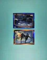 2021 Topps chrome star wars Legacy Refractor blue/99 and concept art 2 lot mando