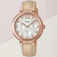 在飛比找ETMall東森購物網優惠-CASIO SHEEN 典雅時尚腕錶 SHE-3048PGL