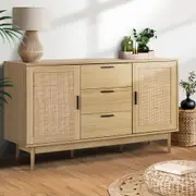 130x40x79cm Artiss Rattan Buffet Sideboard - BRIONY Oak