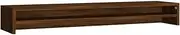 vidaXL Dual Monitor Stand in Brown Oak - Engineered Wood Monitor Riser with Shelf - 100x24x13 cm - Multi-purpose Stand for Home and Office