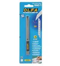 在飛比找PChome24h購物優惠-30度美工刀 OLFA 新型自動卡鎖細工刀(SAC-1)不銹