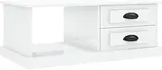 [vidaXL] Modern High Gloss White Coffee Table with Ample Storage Space and Durable Engineered Wood Construction
