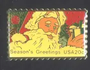Lapel or Hat Pin USPS Stamp Replica Santa Clause NOS