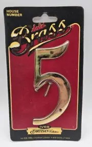 Vtg Ives Artisan Collection Solid Brass House Mailbox Number 5 NOS