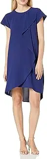 [Adrianna Papell] Women's Gauzy Crepe Corkscrew Drape Dress