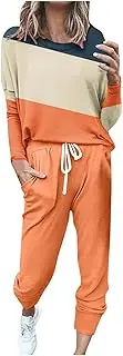 [Generic] plus Size Formal Dresses for Women Pullover Tops And Long Pants Tracksuit Sweatsuits With Sweatpants Thermal Women plus Size