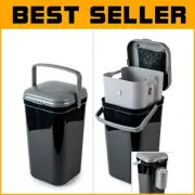5-Liter Lightweight Poop Waste Bin with Built-in Bag Holder & Charcoal Filter