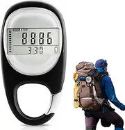 3D Pedometer with Clip, Portable Digital Pedometer Clip, Accurate Pedometer Without App and Mobile Phone, Pedometer Ankle Pedometer, Calorie Consumption, Ideal for Walking, Running, Sports