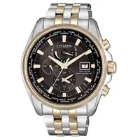 在飛比找ETMall東森購物網優惠-【CITIZEN 星辰】光動能三眼男錶 不鏽鋼錶帶 棕色錶面