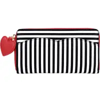 在飛比找Yahoo奇摩購物中心優惠-LULU GUINNESS Stripe 展示品 黑白紅心綴