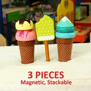 KIDS WOODEN Kitchen Pretend Play Toy Tea Set Ice Cream Cooking Set Puzzle Clock