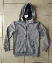 BOYS PUMPKIN PATCH ZIP HOODIE BLUE MARLE - COTTON/POLYESTER - SIZE 8 - BRAND NEW