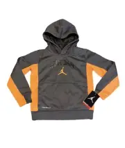 NWT Boy's S(4-5 yrs) Jordan Therma-Fit Jumpman Hoodie Gray/Orange