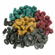 80Pack Mini Abrasive Buff Wheel Grinding Polishing Shank Craft Bit Rotary Tool B