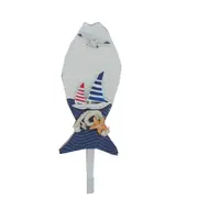 2PCS Mediterranean Style Pothook Nautical Hat Clothes Home Wall Hooks Hangers Hanging Decoration FISH PATTREN