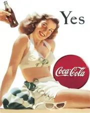Tin Signs Coke Yes Bathing Suit Retro Vibrant Color Reproduced From Authentic Ad