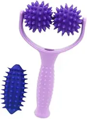 Massage Roller Versatile Yoga Pilates Portable Workout Handheld Manual Massage Tool for Foot Shoulder Face Back Legs, Purple