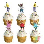 12x Bananas in Pyjamas Cupcake Food Cake Topper. Party Supplies Lolly Loot Bag