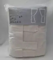 Ikea Bomull Natural Curtains ~ 57" x 118" ~ Tab Top & Pull Backs ~ 2 Panels NIP
