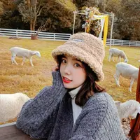 在飛比找momo購物網優惠-【D.studio】韓版羊羔毛漁夫帽(水桶帽子 漁夫帽 穿搭