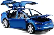 1/32 Model x Metal Die Casting Toy Car for 3 to 12 Year Old Boy Pull Back Car Toy with Sound and Lights (Blue)