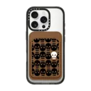 Snappy MagSafe Wallet Snappy™ BioVeg Wallet MagSafe Compatible SKULL IN THE CROWD WALLET - HALLOWEEN SPOOKY SKELETON BLACK & WHITE SCARY PATTERN By Ebi Emporium