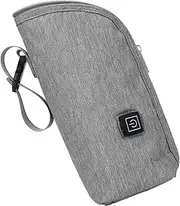 Insulated Milk Bottle Bag, Portable Milk Warmer, Storage and Bottle Warmer Bag, USB Powered with 3 Temperature, Waterproof Ability, 22.5cm, for Safe Baby Bottle Storage,