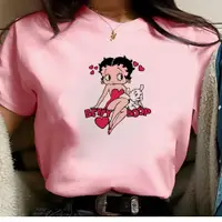 在飛比找蝦皮購物優惠-Betty Boop t 恤女性搞笑日本設計師 t 恤女孩漫