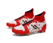 Professional Soccer Shoes Men Futsal Breathable Football Boots Men's Sneakers Training Grass soccer cleats - Red