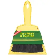 Coghlan's Tent Whisk & Dust Pan, Plastic Broom Sweeper Snaps into 8 1/2" Bin