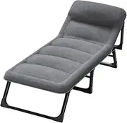 Steel Foldable Camping Bed Height Adjustable Foldable Bed Breathable Camping Cot for Outdoor Office Widen 70cm/27.5in