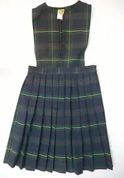 Girls R/K Multi-Color Plaid V-Slit Uniform Dress plus Sizes 10 1/2 - 14 1/2